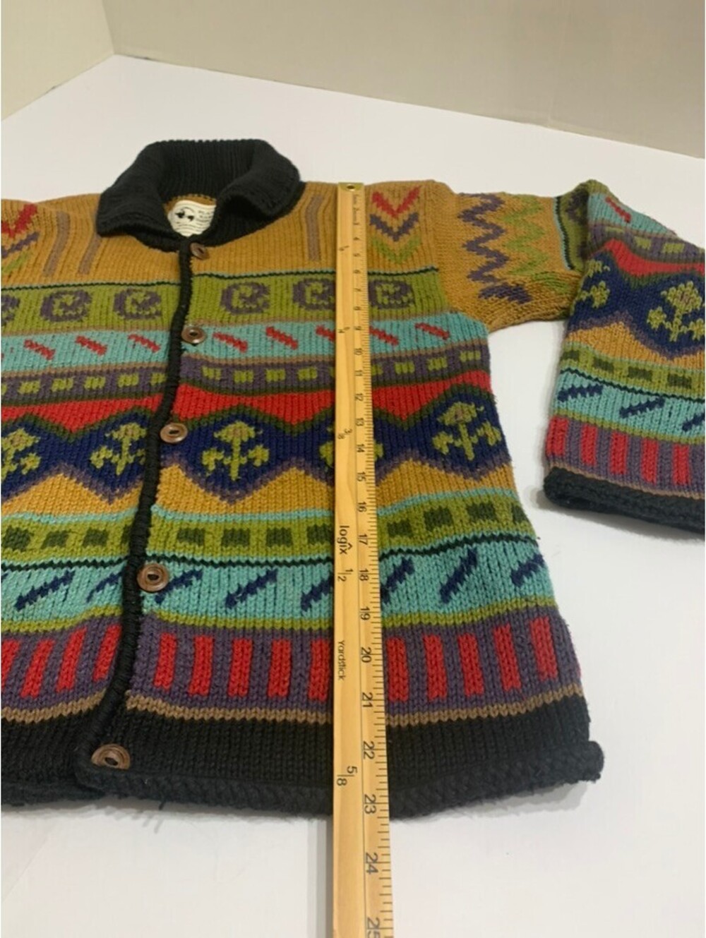 Planet Earth Imports Hand Knit Bolivia Cotton Southwestern Cardigan S - Picture 5 of 7